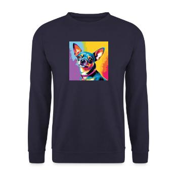 Chihuahua Pop Art - Unisex Sweatshirt - navy - Front - Alina (178cm) & Michal (187cm)
