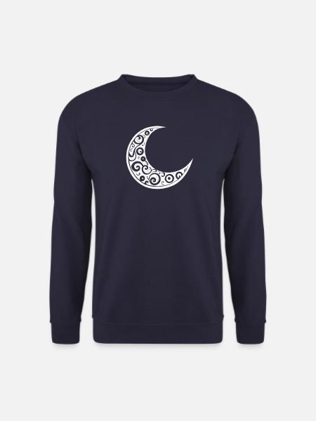 Weißer Mond Symbol, Mond Tattoo, Astrologie - Unisex Pullover - Navy