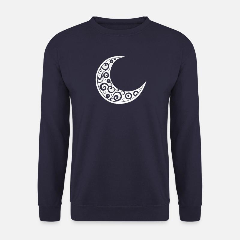 Weißer Mond Symbol, Mond Tattoo, Astrologie - Unisex Pullover - Navy