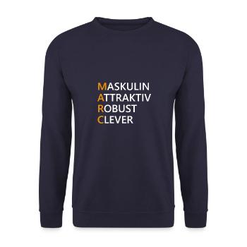 Marc Name Geschenk - Unisex Pullover - Navy - Vorne - Alina (178cm) & Michal (187cm)