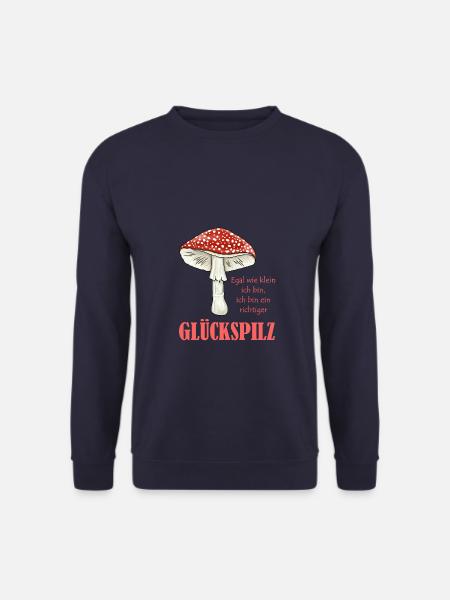 Fliegenpilz Pilz Glückspilz Illustration Motiv - Unisex Pullover - Navy