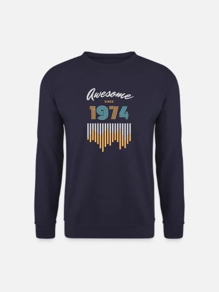 Vintage 1974 74 Retro Birthday Vintage Gift - Unisex Sweatshirt - navy