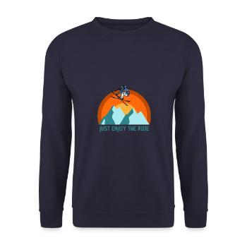 JUST ENJOY THE RIDE, Skifahren - Unisex Pullover - Navy - Vorne - Alina (178cm) & Michal (187cm)