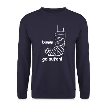 Dumm gelaufen - Unisex Pullover - Navy - Vorne - Alina (178cm) & Michal (187cm)
