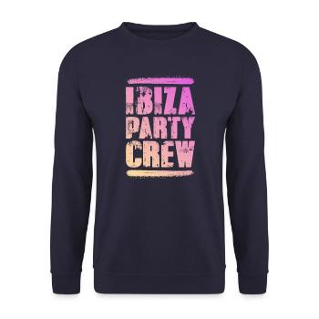 Ibiza Party Crew Bunt - Unisex Pullover - Navy - Vorne - Alina (178cm) & Michal (187cm)