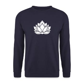 Fleur de lotus yoga - Sweat-shirt Unisexe - marine - Devant - Alina (178cm) & Michal (187cm)