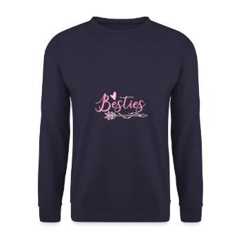 Besties Best Friends - Unisex Sweatshirt - navy - Front - Alina (178cm) & Michal (187cm)