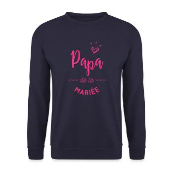 Papa de la mariée - Sweat-shirt Unisexe - marine - Devant - Alina (178cm) & Michal (187cm)
