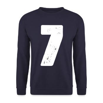7 Maillot numéro - Sweat-shirt Unisexe - marine - Devant - Alina (178cm) & Michal (187cm)
