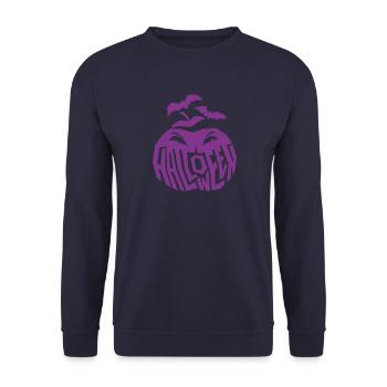 Citrouille effrayante violette - Sweat-shirt Unisexe - marine - Devant - Alina (178cm) & Michal (187cm)
