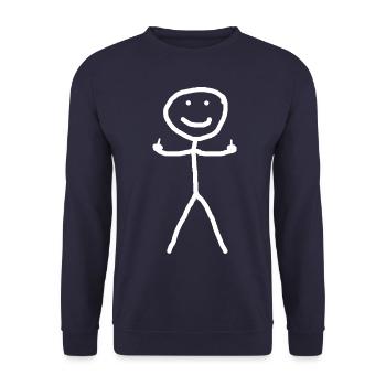 Stickman avec doigt coquin - Sweat-shirt Unisexe - marine - Devant - Alina (178cm) & Michal (187cm)