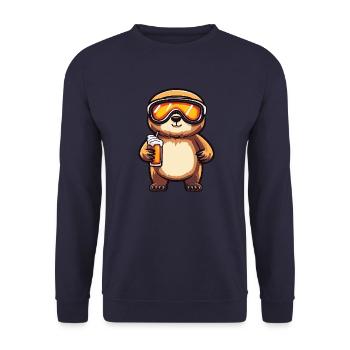 Faultier Apres Ski Bier - Unisex Pullover - Navy - Vorne - Alina (178cm) & Michal (187cm)