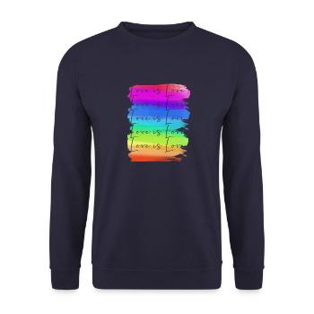 l’amour est l’amour, les cœurs, coloré, arc-en-ciel, l’amour, le rétro - Sweat-shirt Unisexe - marine - Devant - Alina (178cm) & Michal (187cm)