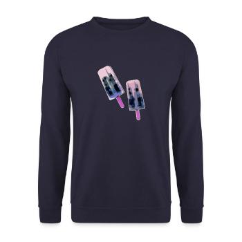 eis am stil,wassereis,buntes eis,sommer - Unisex Pullover - Navy - Vorne - Alina (178cm) & Michal (187cm)