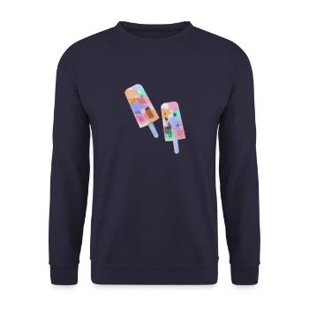 eis am stil,wassereis,buntes eis,sommer - Unisex Pullover - Navy - Vorne - Alina (178cm) & Michal (187cm)