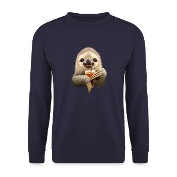 SLOTH & SOFT DRINK - Unisex Sweatshirt - navy - Front - Alina (178cm) & Michal (187cm)