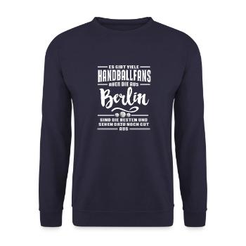 Handball Berlin - Unisex Pullover - Navy - Vorne - Alina (178cm) & Michal (187cm)