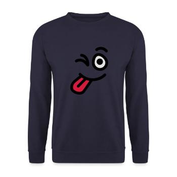wink_face - Sweat-shirt Unisexe - marine - Devant - Alina (178cm) & Michal (187cm)