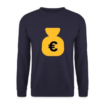 Money Euro - Unisex Sweatshirt - navy - Front - Alina (178cm) & Michal (187cm)