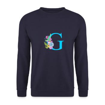 G letter blue - Unisex Sweatshirt - navy - Front - Alina (178cm) & Michal (187cm)