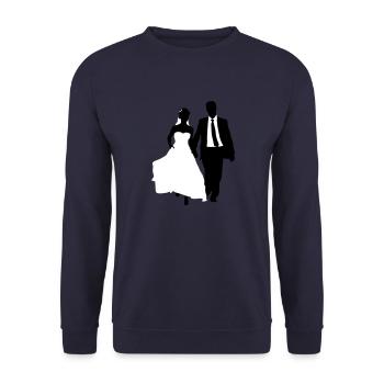 bride and groom 12 copy - Unisex Sweatshirt - navy - Front - Alina (178cm) & Michal (187cm)