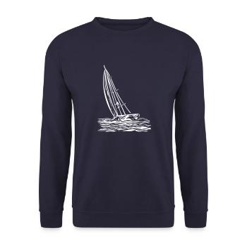 Sailboat on the wind - Unisex Sweatshirt - navy - Front - Alina (178cm) & Michal (187cm)