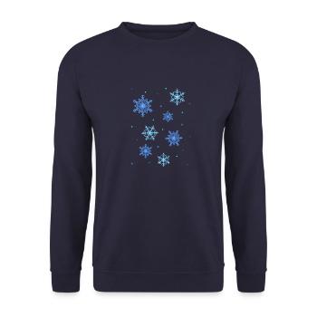 Snow stars, ice crystals - Unisex Sweatshirt - navy - Front - Alina (178cm) & Michal (187cm)