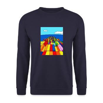 Container Ship - Unisex Sweatshirt - navy - Front - Alina (178cm) & Michal (187cm)