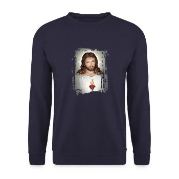 Jésus - Sweat-shirt Unisexe - marine - Devant - Alina (178cm) & Michal (187cm)