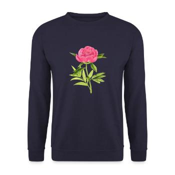 Pfingstrose - Unisex Pullover - Navy - Vorne - Alina (178cm) & Michal (187cm)
