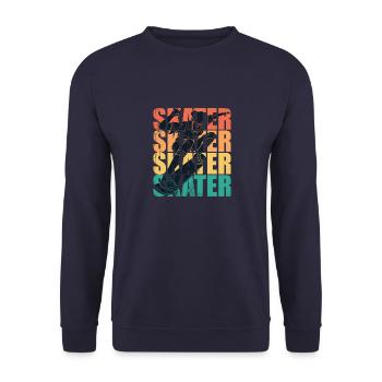 Skater Skateboard Vintage - Sweat-shirt Unisexe - marine - Devant - Alina (178cm) & Michal (187cm)