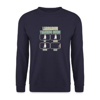 Labrador training guide - funny shirt dog training - Unisex Pullover - Navy - Vorne - Alina (178cm) & Michal (187cm)