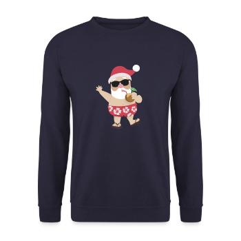 Santa Claus cute Summer - Unisex Sweatshirt - navy - Front - Alina (178cm) & Michal (187cm)