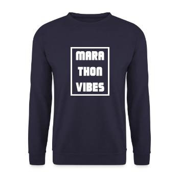 Biking Running Marathon Triathlon Bike - Unisex Sweatshirt - navy - Front - Alina (178cm) & Michal (187cm)