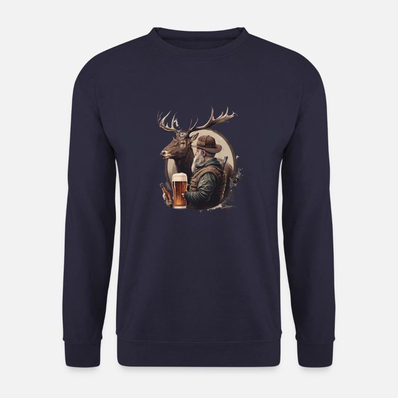 Hunter drinks beer - Unisex Sweatshirt - navy