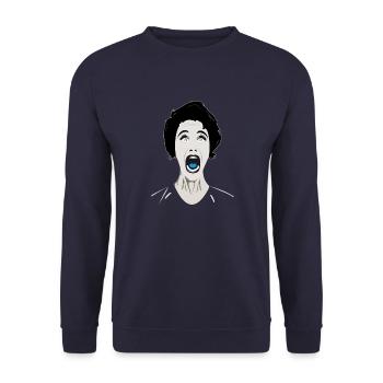 Schrei - Unisex Pullover - Navy - Vorne - Alina (178cm) & Michal (187cm)