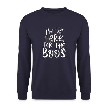 Je suis juste là pour les huées - Sweat-shirt Unisexe - marine - Devant - Alina (178cm) & Michal (187cm)