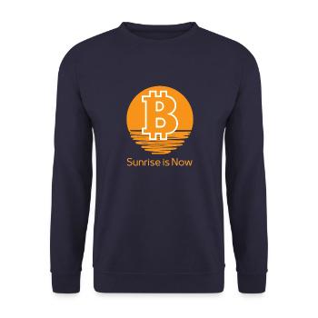 Bitcoin - Unisex Sweatshirt - navy - Front - Alina (178cm) & Michal (187cm)