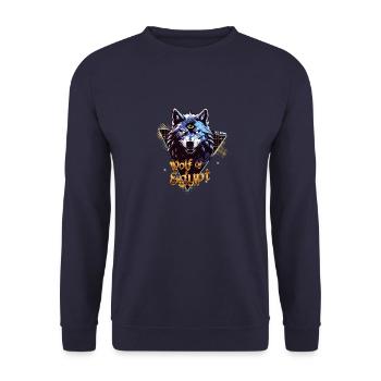 Le Loup d'Égypte à l'Œil d'Horus - Sweat-shirt Unisexe - marine - Devant - Alina (178cm) & Michal (187cm)