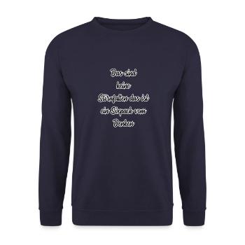 Witzige lustige Sprüche - Unisex Pullover - Navy - Vorne - Alina (178cm) & Michal (187cm)