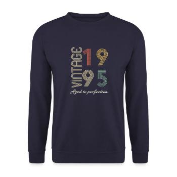Geschenk zum 29. Geburtstag - 1995 - Unisex Pullover - Navy - Vorne - Alina (178cm) & Michal (187cm)