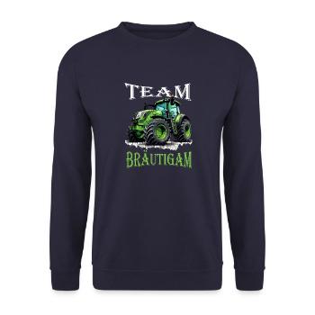 Team Groom Tractor for Farmers and Farmers - Unisex Sweatshirt - navy - Front - Alina (178cm) & Michal (187cm)