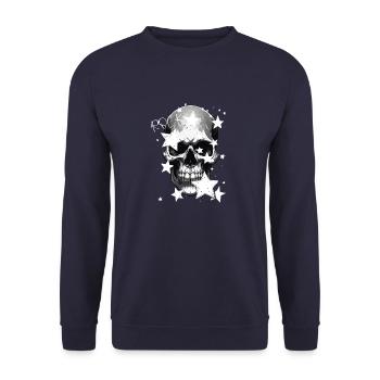 Rock skull design - Unisex Sweatshirt - navy - Front - Alina (178cm) & Michal (187cm)