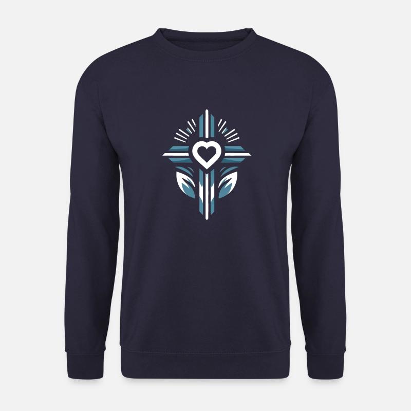 Kreuz mit Herz - Unisex Pullover - Navy