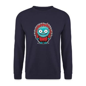 the fluffy monster - Unisex Pullover - Navy - Vorne - Alina (178cm) & Michal (187cm)