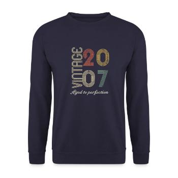 17th Birthday Gift - 2007 - Unisex Sweatshirt - navy - Front - Alina (178cm) & Michal (187cm)
