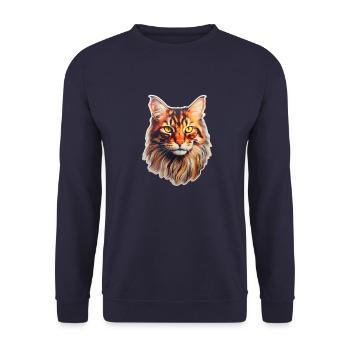 Tête de chat Maine Coon - Sweat-shirt Unisexe - marine - Devant - Alina (178cm) & Michal (187cm)