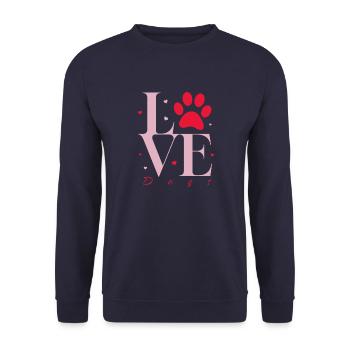 Dog Love @ Markus - Unisex Sweatshirt - navy - Front - Alina (178cm) & Michal (187cm)