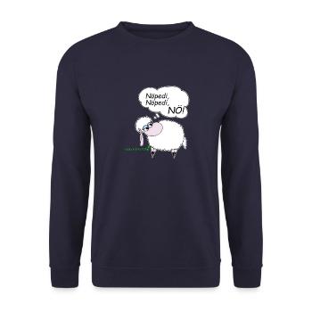 Nope, nope, nope! Wolly Sheepling Gaming - Unisex Sweatshirt - navy - Front - Alina (178cm) & Michal (187cm)