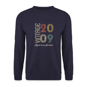 15 Year Anniversary Gift - 2009 - Unisex Sweatshirt - navy - Front - Alina (178cm) & Michal (187cm)